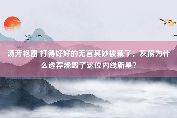 汤芳艳图 打得好好的无言其妙被裁了，灰熊为什么遴荐烧毁了这位内线新星？