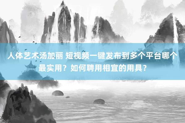 人体艺术汤加丽 短视频一键发布到多个平台哪个最实用？如何聘用相宜的用具？