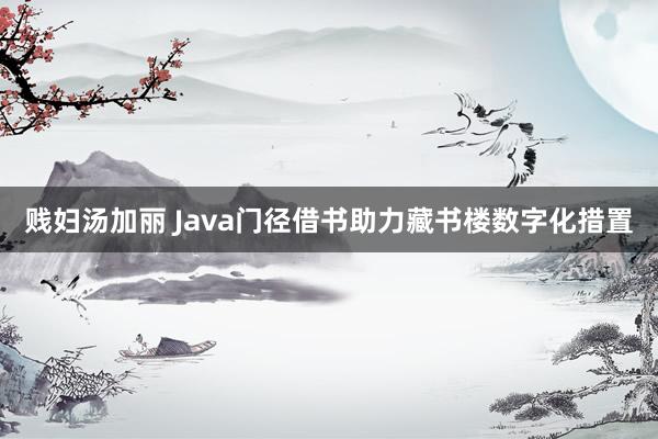 贱妇汤加丽 Java门径借书助力藏书楼数字化措置