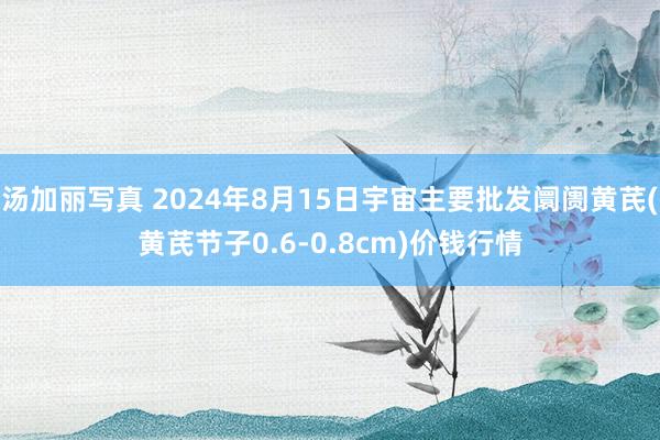 汤加丽写真 2024年8月15日宇宙主要批发阛阓黄芪(黄芪节子0.6-0.8cm)价钱行情