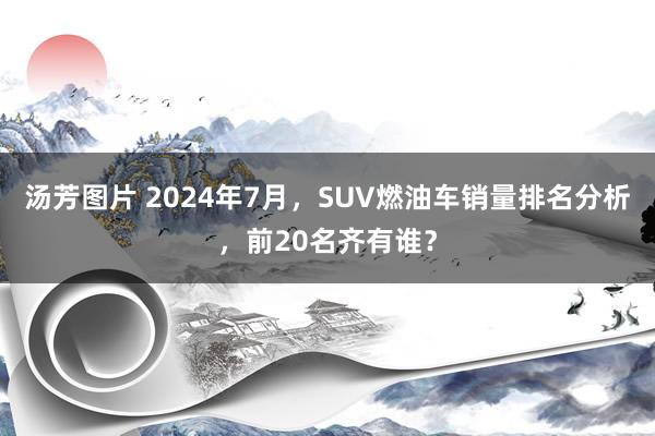 汤芳图片 2024年7月，SUV燃油车销量排名分析，前20名齐有谁？