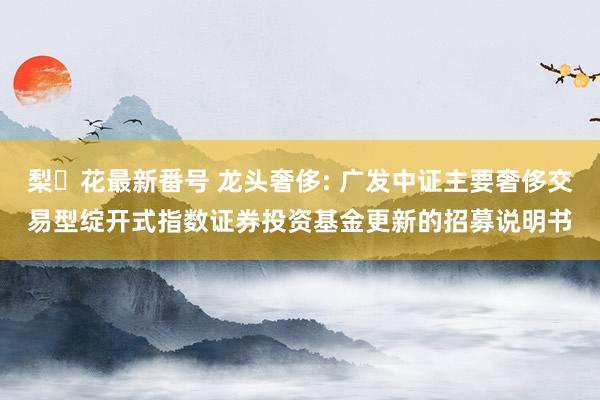 梨々花最新番号 龙头奢侈: 广发中证主要奢侈交易型绽开式指数证券投资基金更新的招募说明书